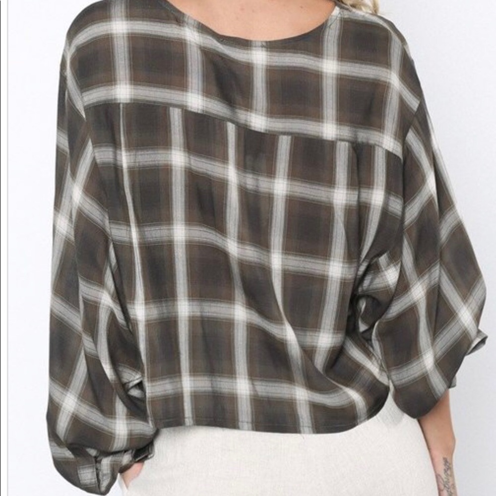 🆕 Plaid and Sad Blouse - Picture 4 of 7